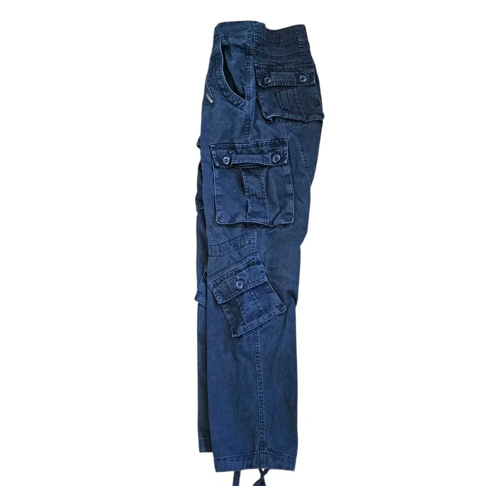 Mens Navy Blue Utility‎ Cargo Pants Tapered Leg Outdoor Gorpcore 32x30 Uniform